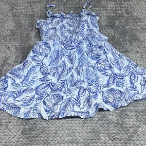 The Children's Place Blue and White Leaf Print Sundress 10/12